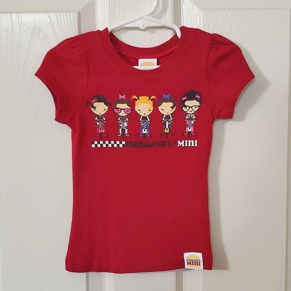 Harajuku Mini for Target 2T Girls On Scooters Red Tee Top - Picture 1 of 7